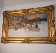 ,,Przed podróżą" sygnowany Wierusz Kowalski