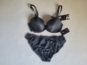 Komplet - Gładki biustonosz Push-Up + figi KINGA rozm. 70C + M