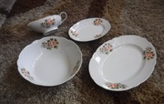 Zestaw Vintage talerzy miska sosjerka stary Ćmielów ZOBACZ