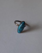 Srebrny pierścionek z turkusem turkus próba 925 17mm vintage