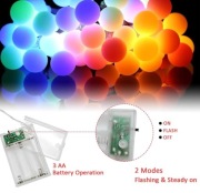 Łańcuch świetlny świąteczny LED, 5 m, 50 diod LED z 2 trybami 