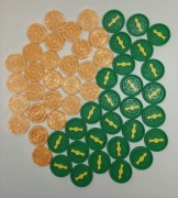 Złote monety (27 sztuk) i żetony kompasów (27 sztuk) Arnak Zaginiona Wyspa 