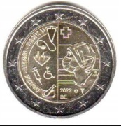 2 euro okol. Belgia 2022 Pandemia