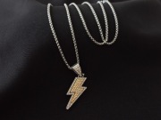 Piorun AC/DC- naszyjnik, wisiorek z  łańcuszkiem 