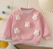 Bluza dziecięca ozdobiona 5 mięciutkimi aplikacjami 3D z króliczkami