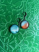 Temeritas - piękne kolczyki 25mm na biglu, artystyczne malowane akwarelami