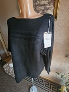 Sweter sweterek damski czarny wzór warkocz