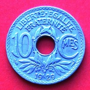 10 Centymów  1929  r  -  Francja    Gałąź oliwna    