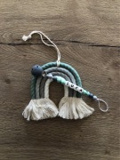 Zestaw Imienna Zawieszka do smoczka  makrama tęcza