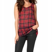 Top damski 34 czerwony kratka KOŃCÓWKA SERII 