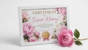 Prezent na dzień mamy Certyfikat super Mamy upominek na dzień matki 
