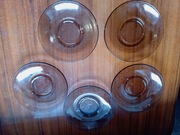 Podstawki szklane pod szklanki z PRL - zestaw 5 szt.