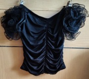 Bluzka damska czarna drapowana XS