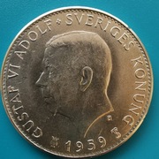 5 koron 1959 Szwecja Gustaw VI Adolf  150 rocznica Konstytucja 