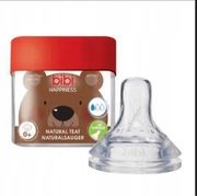 BIBI 113028 Smoczek do butelki antykolkowej naturalny 0+ HAPPINESS 3 sztuki