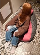 Pufa Ecopuf szaro-rożówa