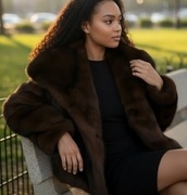 Wiskozowe futerko - kurtka oversize uni