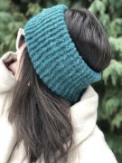 Ciepła opaska handmade z wełny merino & alpaki | leśna zieleń