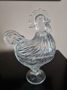 Szklany kogut prl przezroczysty Ząbkowice 