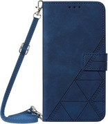 YMCASE etui do Galaxy S22, niebieskie, z łańcuszkiem, kieszenią i paskiem
