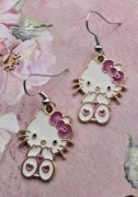 Hello Kitty kotek złote kolczyki modne cute urocze bajkowe kawaii