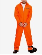 KOSTIUM WIĘŹNIA PRZEBRANIE STRÓJ WIĘZIEŃ SKAZANIEC NA HALLOWEEN ROZMIAR