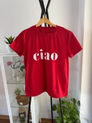 Czerwony t-shirt z napisem ciao M 38