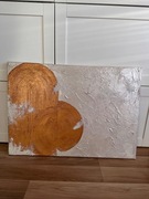 Ręcznie malowany nowoczesny strukturalny obraz MIEDZIANY wzór