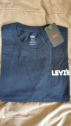 Levi's granatowy t-shirt rozm XXL wypukłe białe logo 