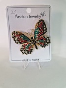 Broszka motyl cyrkonie