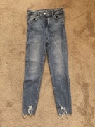 Spodnie jeansowe damskie Never Denim M – przetarcia / styl vintage