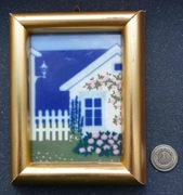 Miniatura, Porcelana Porsgrund,  ozdoba świąteczna, Obrazek, Vintage 