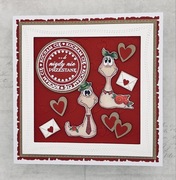 Kartka walentynkowa ręcznie robiona z kopertą