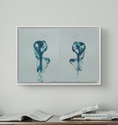 Dyptyk oryg. obrazów akryl. "Zobowiązanie" z cert. autent.