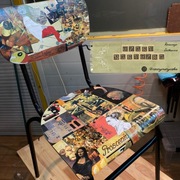 Krzesło artystyczne ręcznie zdobione decoupage