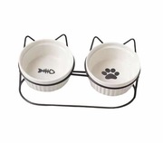 Podwójna miska dla kota z podwyższeniem