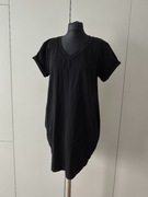 Czarna Sukienka Tunika Oversize Uniwersalna