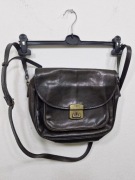 Torebka skórzana retro vintage na pasku Adax 29x23cm