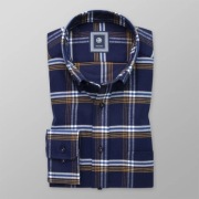 Willsoor granatowa klasyczna flanelowa koszula w kratę XXL (45/46) 176-182