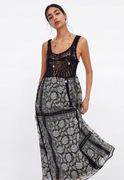 Zara sukienka etno złota nitka handmade top szydełkowy S