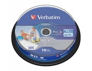 Płyty Verbatim BD-R SL Hard Coat 25GB 6x Printable do nadruku cake 10szt.