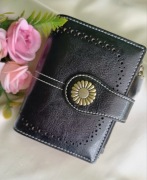 Damski duży portfel- Czarny- Naturalna skóra