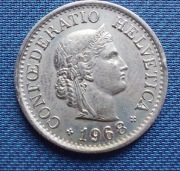 Moneta Szwajcaria 10 rappenów 1968