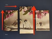 Obrazki, tryptyk ptaki 