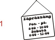 Naklejki na szybę godziny otwarcia