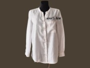 Biała koszula 100% len Kappahl, minimalistyczna stójka L/40