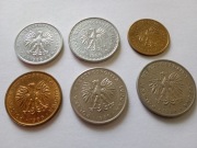 1986 rok. Monety PRL. Zestaw 6 monet. Stan bdb.