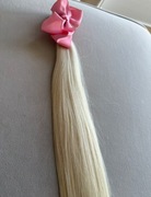 Blond słowiańskie dziewicze włosy dziecka 