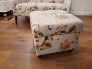 Pufa otwierana kwiaty styl prowansalski komplet 