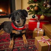 Ręcznie robiony szydełkowy czerwony kołnierzyk dla psa lub kota